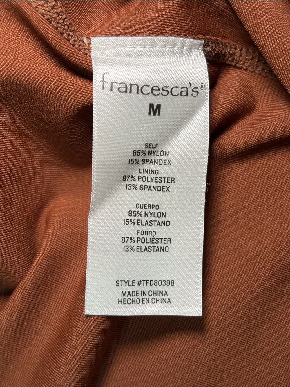 Mi Ami Francesca’s Brown Jumpsuit Adjustable Straps Stretch One Piece Athleisure - Picture 12 of 16